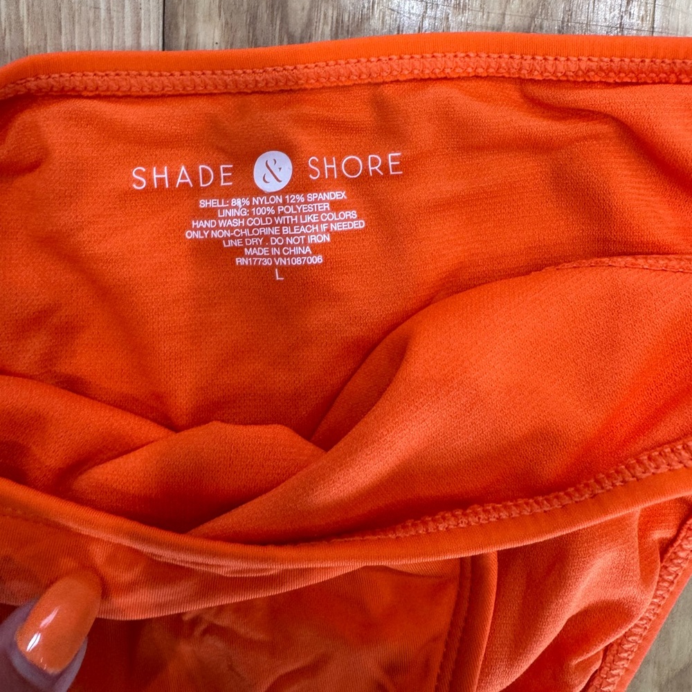 Shade & Shore Bright Orange Bikini Set Large Top + Large Bottom used 1x T11 - Picture 4 of 7